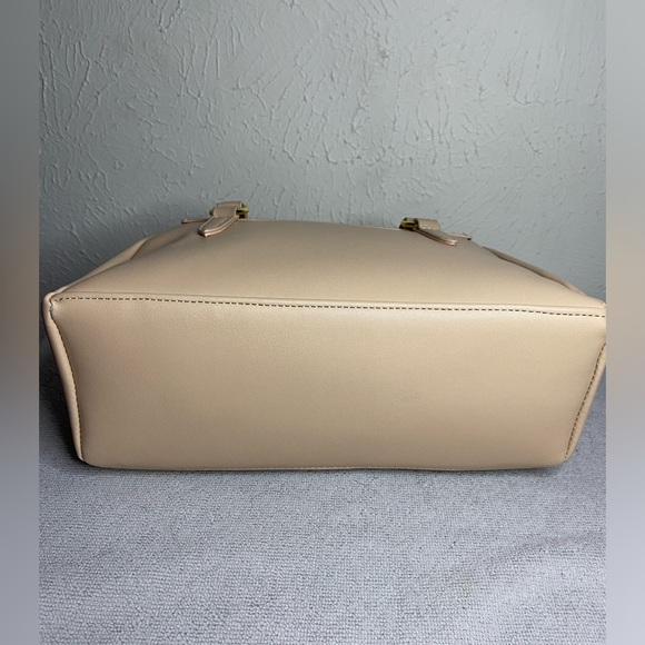 Betsey Johnson Satchel with Crossbody Strap Sand Color NWT - Picture 8 of 8